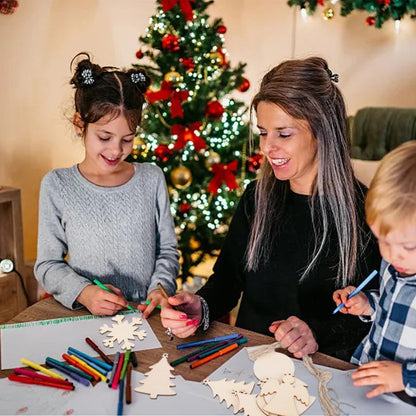 Holzanhänger Weihnachten Bemalen DIY Deko Kinder 40