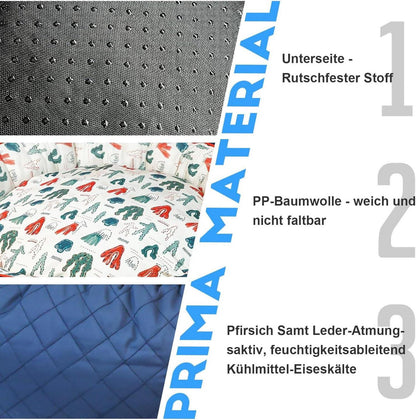 Hundebett für mittelgroße Hunde in Blau - Rutschfeste Unterseite - Waschbar - 70 * 16cm