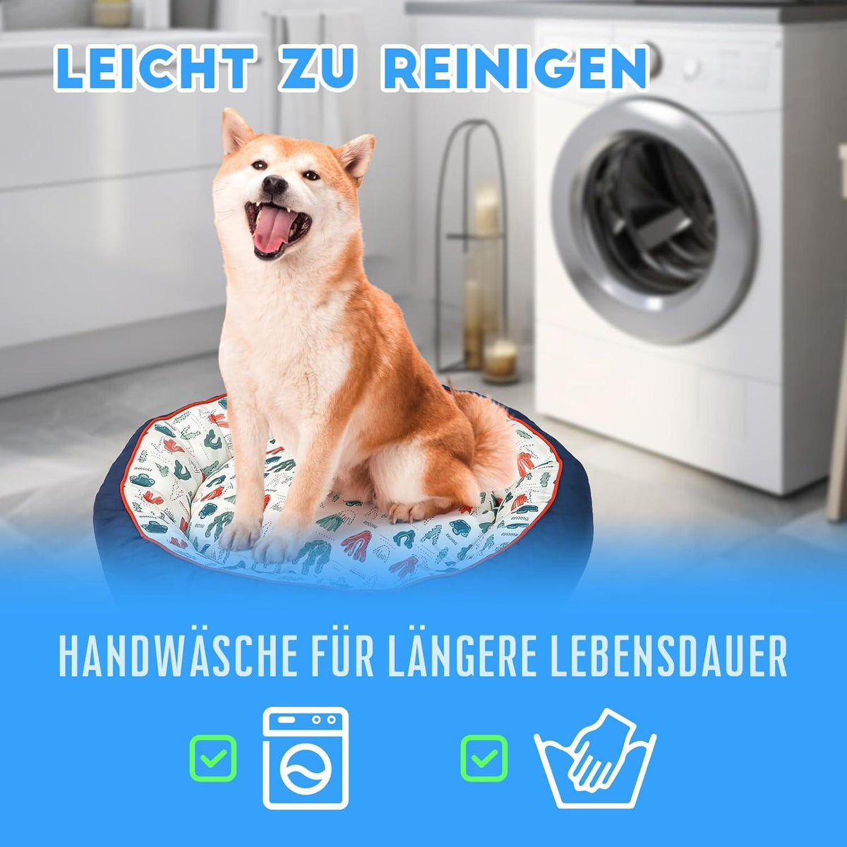 Hundebett Warmer kühler Matte | rutschfeste Unterseite | waschbar