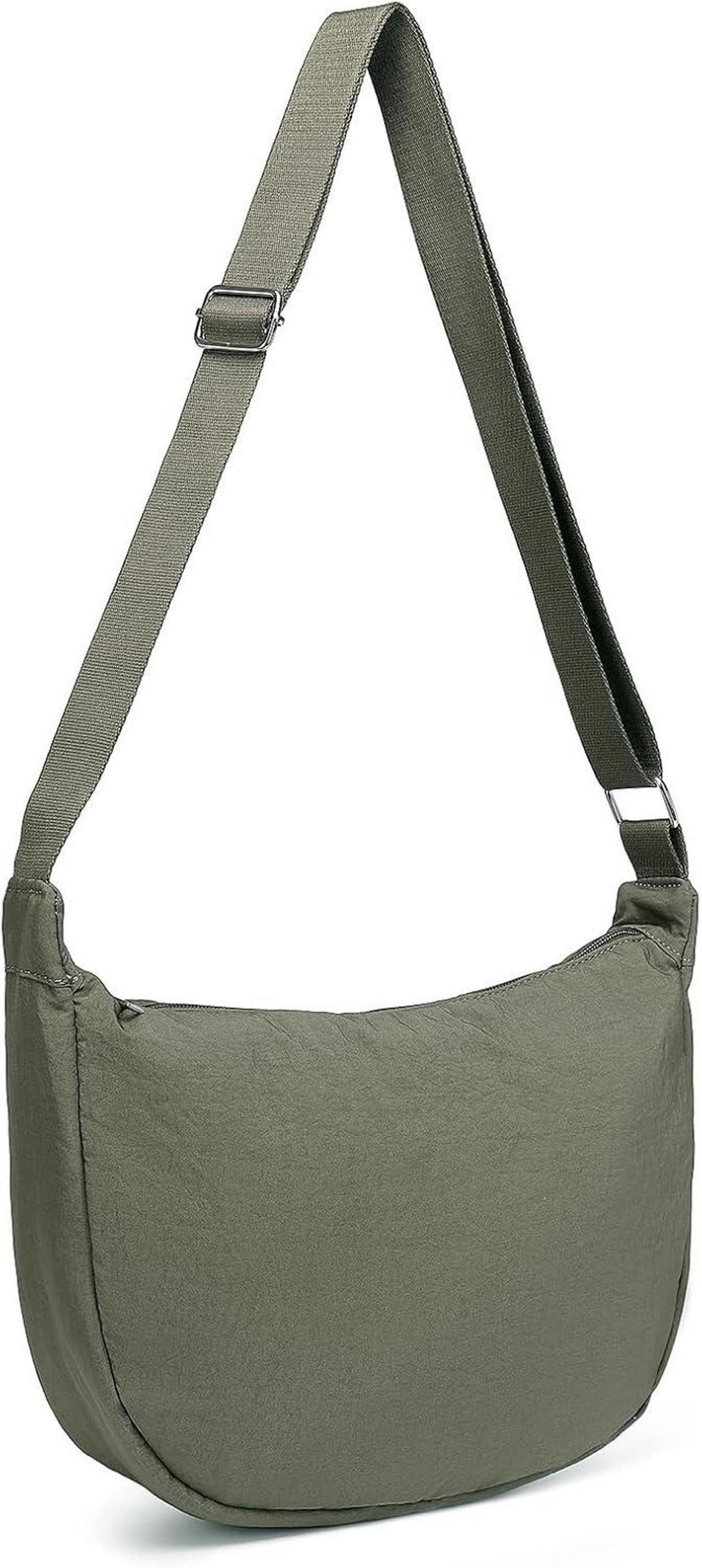 Damen Halbmond Crossbody Umhängetasche Nylon wasserdicht verstellbarer