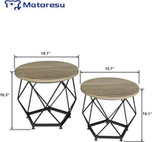 Runder Couchtisch Set Terrabraun Stahl 2er Wohnzimmer