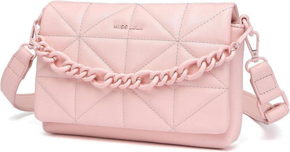 Kleine Umhängetasche Frauen Wasserdichtes PU-Leder Magnetisch Pink