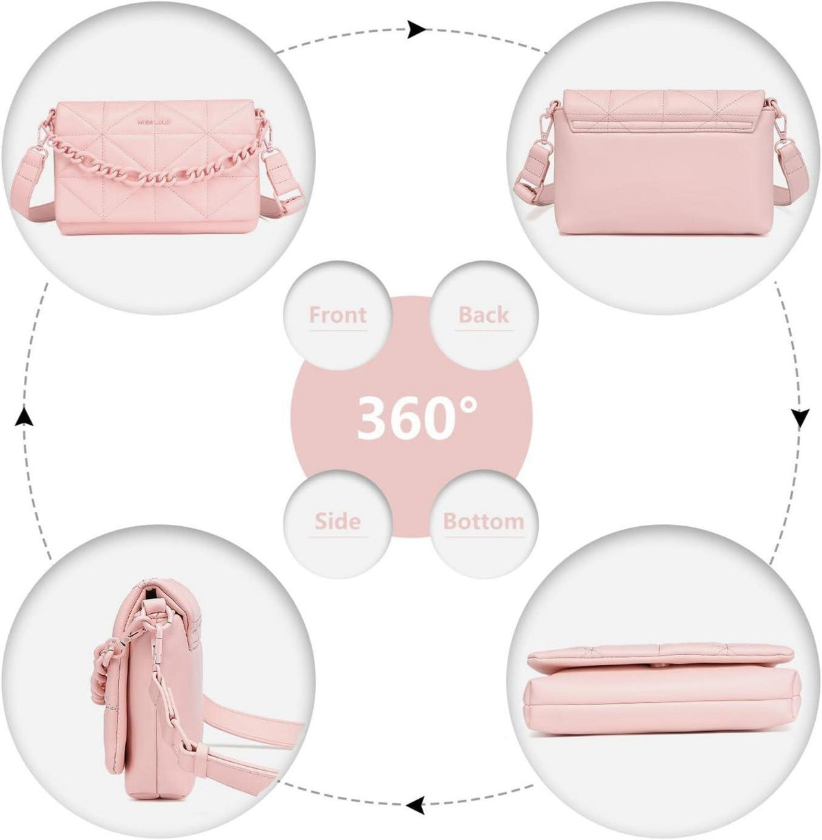Klassische Umhängetasche für Frauen PU-Leder Handy-Schultertasche
