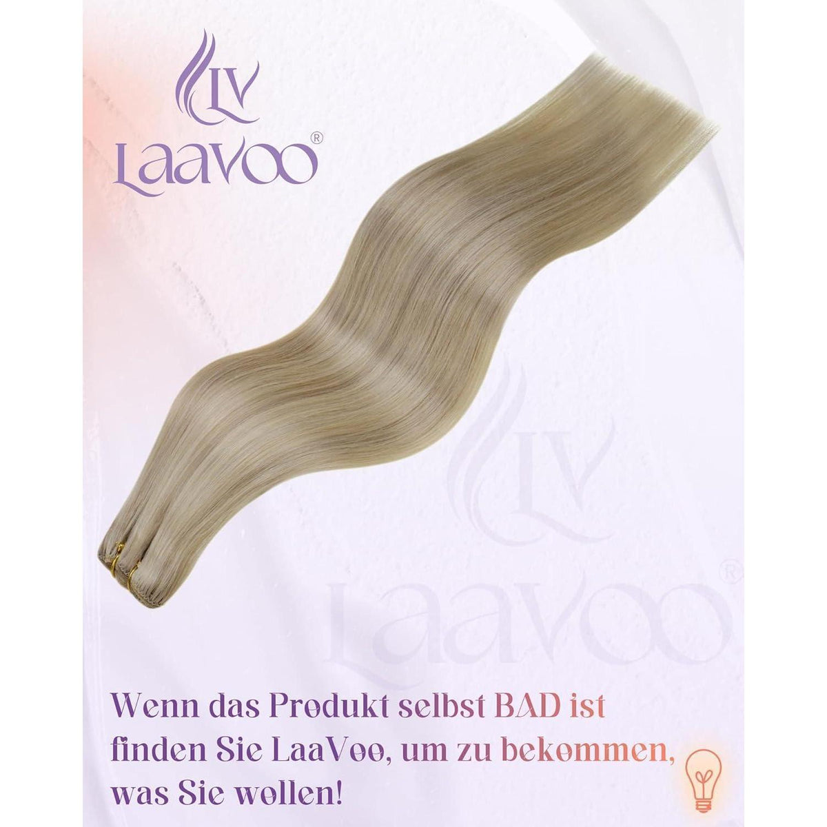 Echthaar Tressen Blond zum Einnähen – Remy, 45cm, 100g