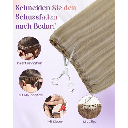 Echthaar Tressen Blond – Zum Einnähen, 40cm, 100g