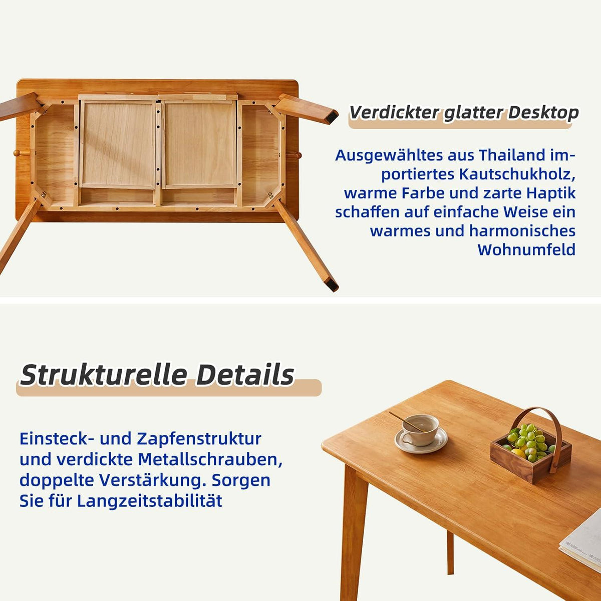 Holz-Schreibtisch mit Schublade und Hängestange 100x50x75cm Kirschholzfarbe
