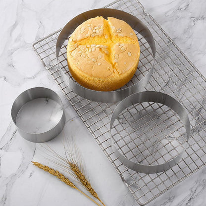 3er-Set Tortenringe Edelstahl | Kuchenformen 10/15/20 cm