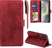 Samsung Galaxy S24 5G Lederhülle Flip Wallet Schutzhülle Rot