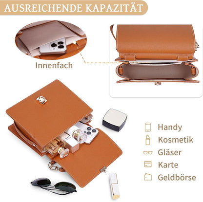 Kleine Handtasche Damen Umhängetasche Ledertasche French Style mit