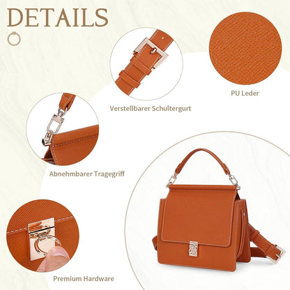 TIAASTAP kleine Damen Ledertasche French Style Umhängetasche