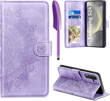 Samsung Galaxy S24 5G Hülle Wallet Case PU Leder Hellviolett