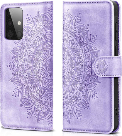 EASDNB Samsung Galaxy A51 Lederhülle Wallet Case Hellviolett