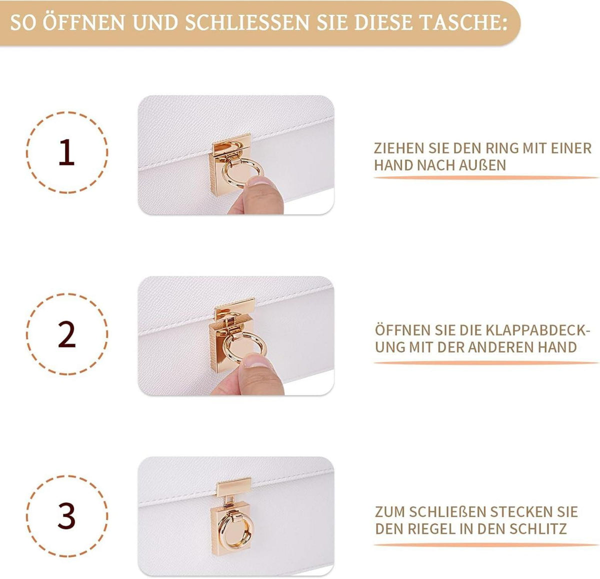 TIAASTAP Damen Handtasche Umhängetasche French Style Schultertasche Ledertasche