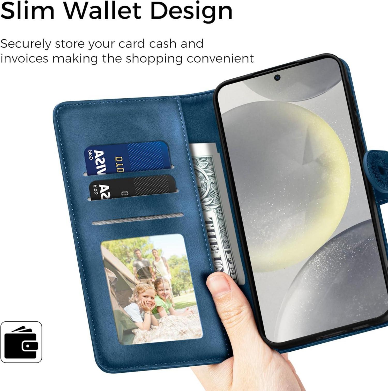 Samsung Galaxy S24 5G Lederhülle Hülle Flip Wallet PU Case