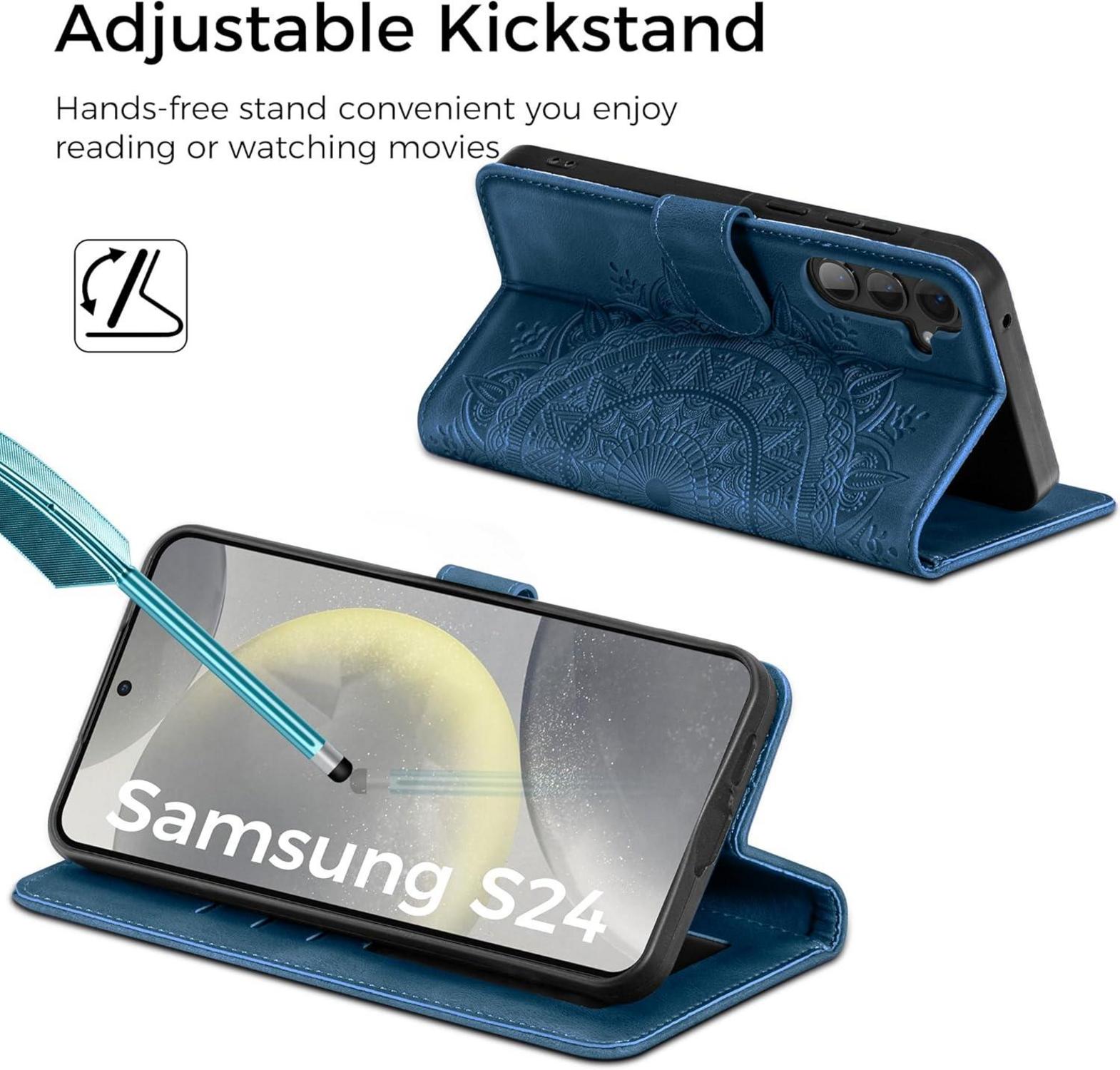 Samsung Galaxy S24 5G Flip Wallet Lederhülle mit Standfunktion