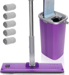 Masthome Wischmopp Set mit Eimer und 5 Mikrofaser Pads