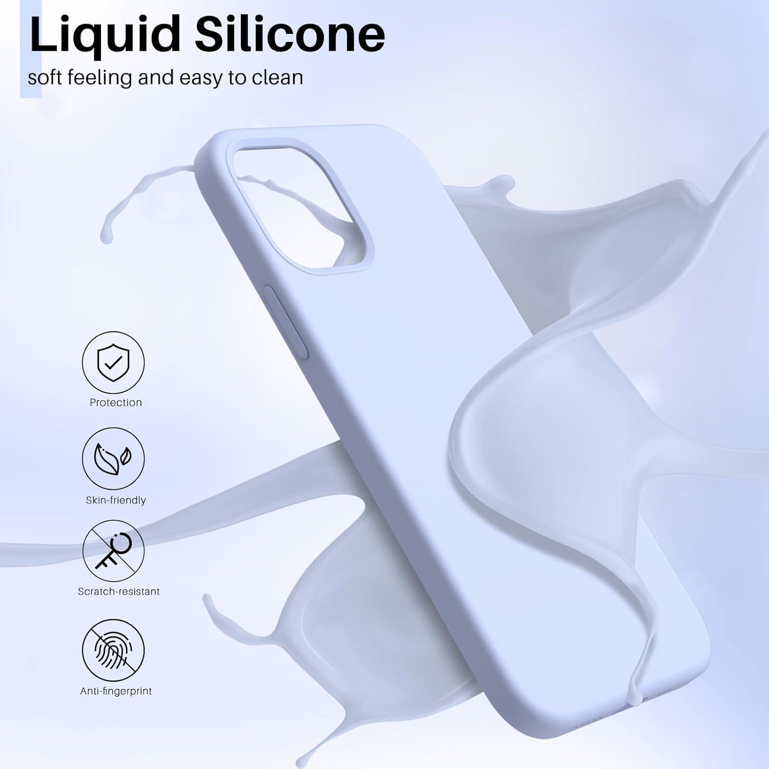 iPhone 12 Pro 6,1 Silikon Case Flüssig Silikon Hülle Vollschutz Blau