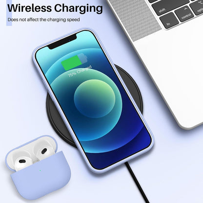 iPhone 12 Pro Silikon Case Ultra Dünn Voller Schutz Babyblau