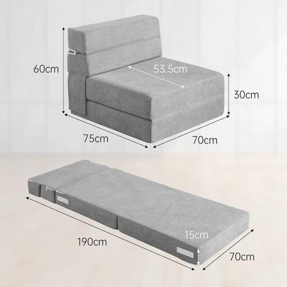 Schlafsessel 70x190 cm mit Memory Schaum & Kissen – Gästesofa