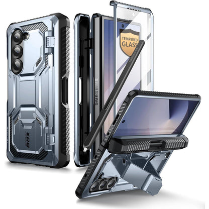 Galaxy Z Fold 6 Hülle mit S Pen Halter und Ständer, Blau