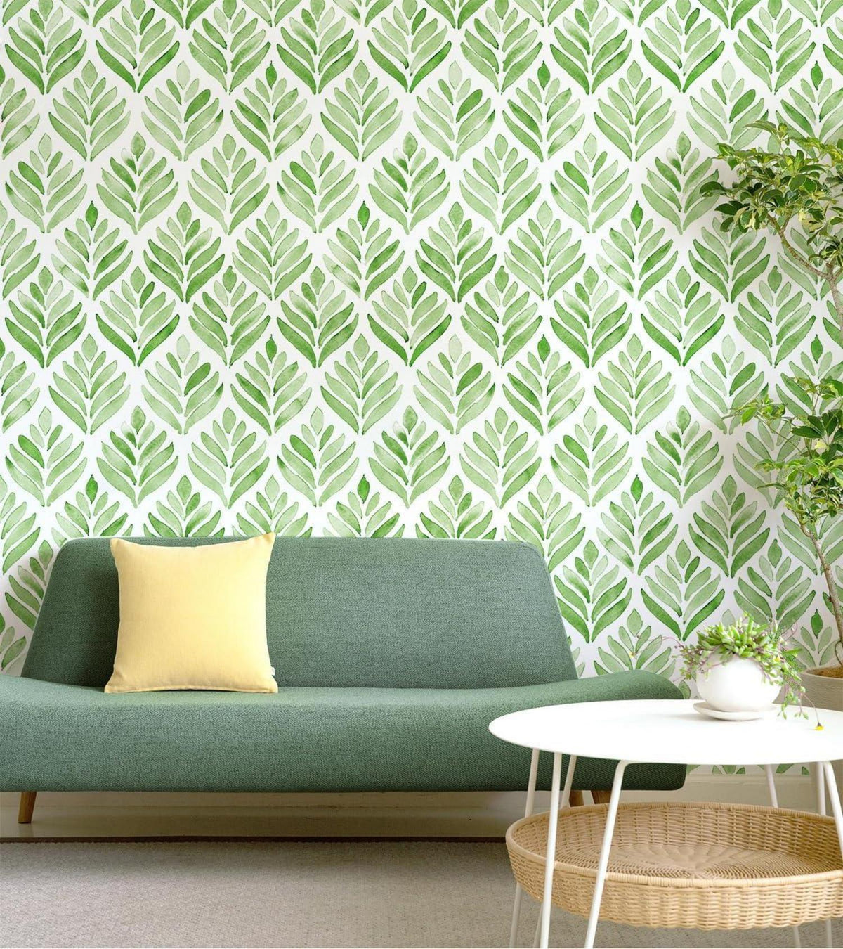 Selbstklebende Fototapete Grün Pflanzen Laub 0.4x3m PVC