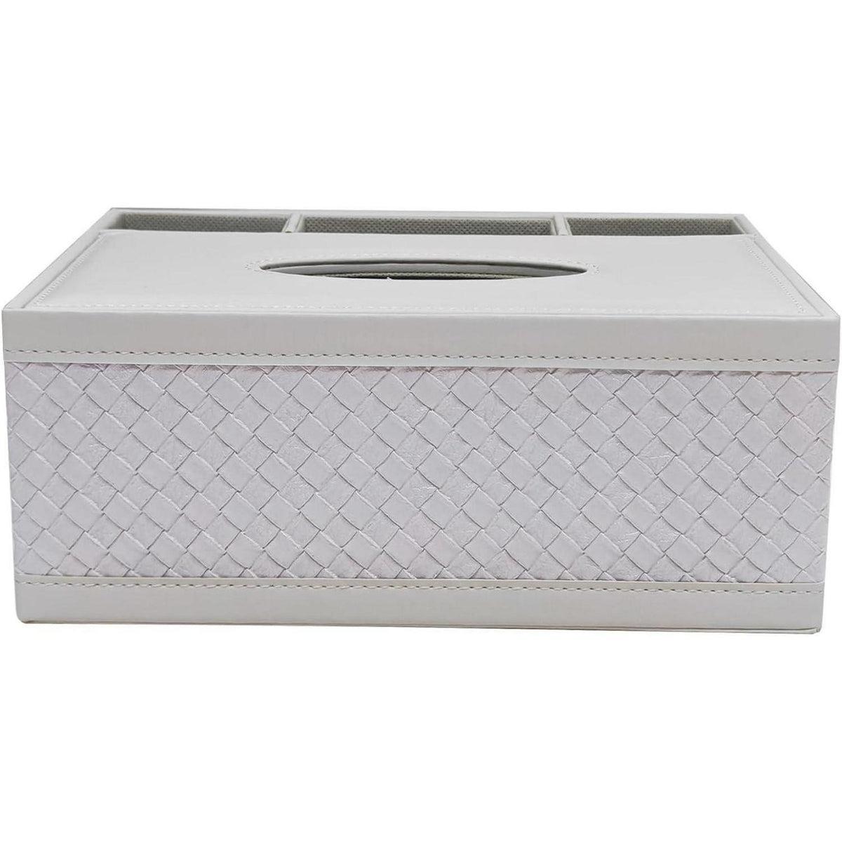 Taschentücherbox mit Organizer & Fernbedienungshalter in Lederoptik