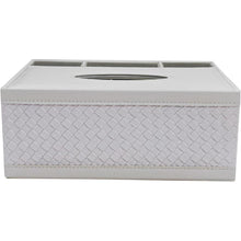 Taschentücherbox mit Organizer & Fernbedienungshalter in Lederoptik
