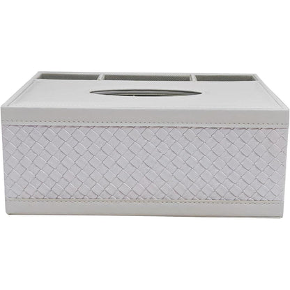 Taschentücherbox mit Organizer & Fernbedienungshalter in Lederoptik