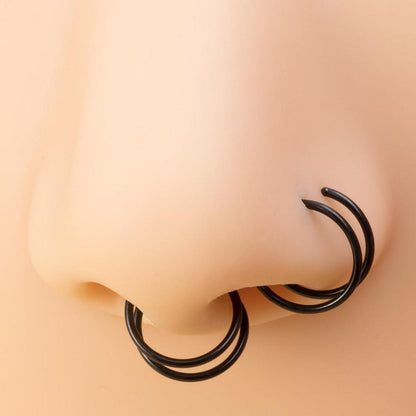 Nasenstecker Chirurgenstahl 15 Stück Schwarz | Damen Nasenpiercing Schraube Ring