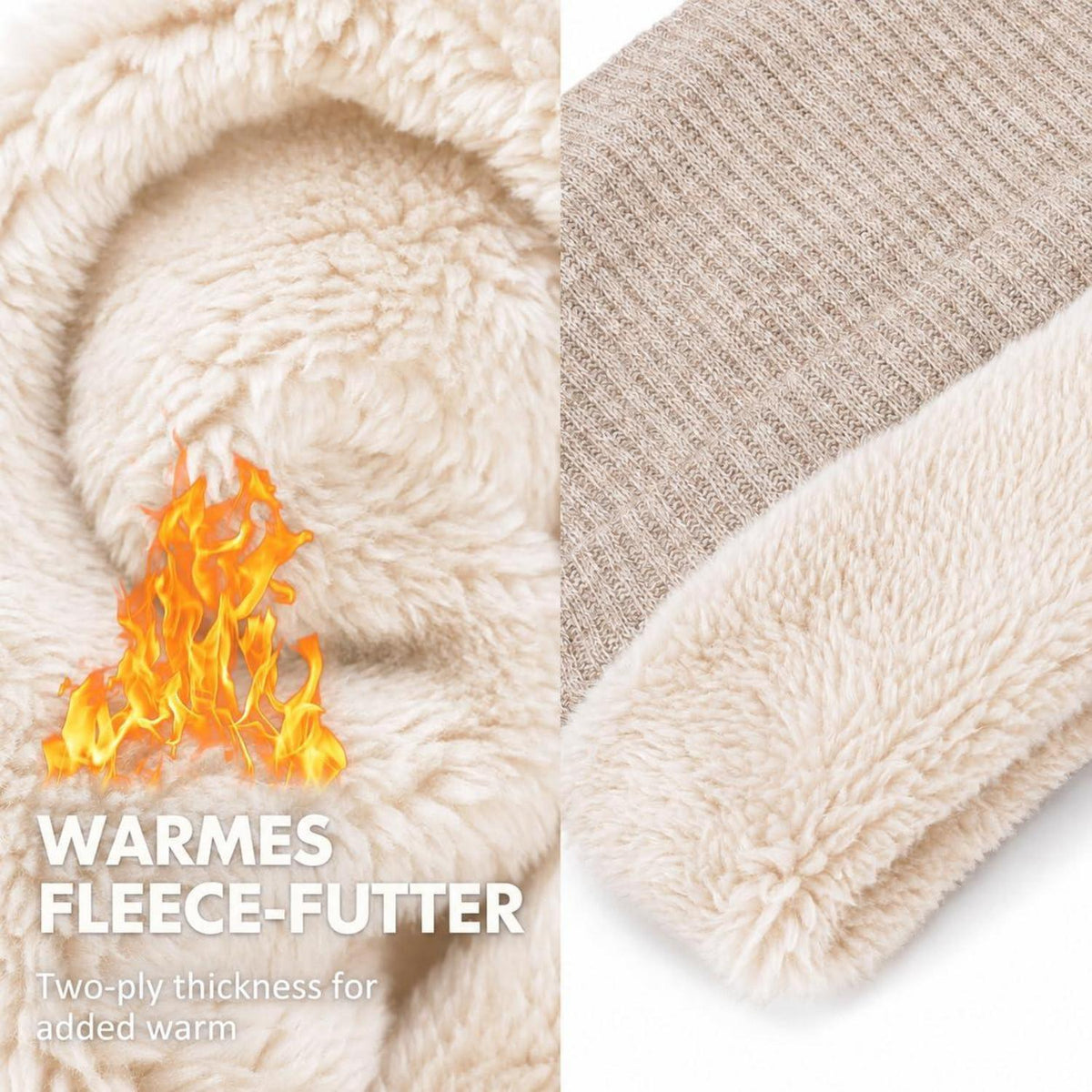 Loop Schal Damen Herren Winter Schlauchschal Unisex Warm Beige+Hellgrau