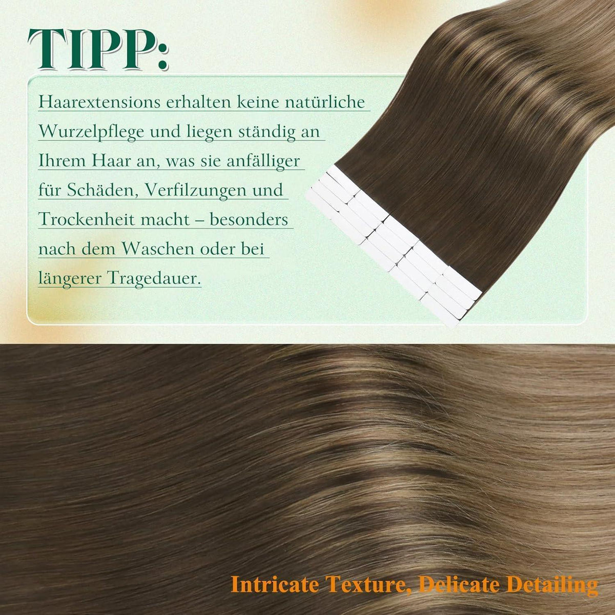 Echthaar Tape Extensions 60cm Blond Balayage Ombre