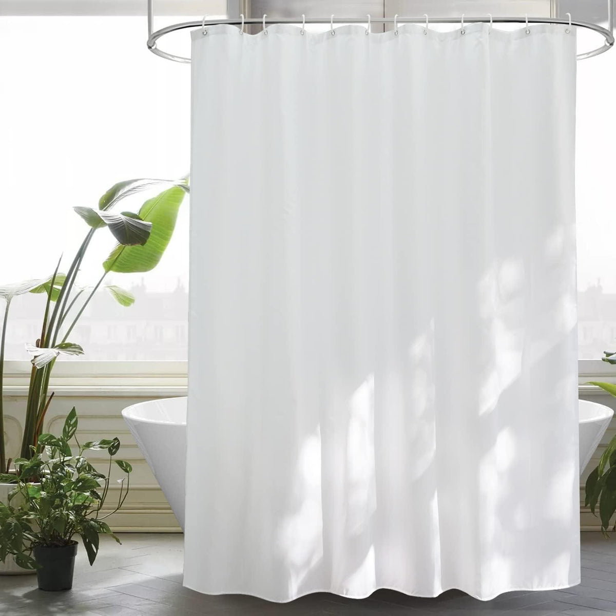 Duschvorhang 200x180 cm Wasserdicht Anti-Schimmel Textil Stoff