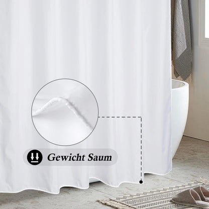 Duschvorhang 200x180 cm Wasserdicht Anti-Schimmel Textil Stoff