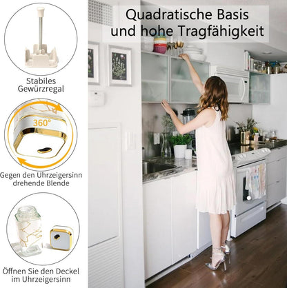 SAEIV 4-teiliges Gewürzgläser Set mit einzigartigen Trichter & Drehdeckeln