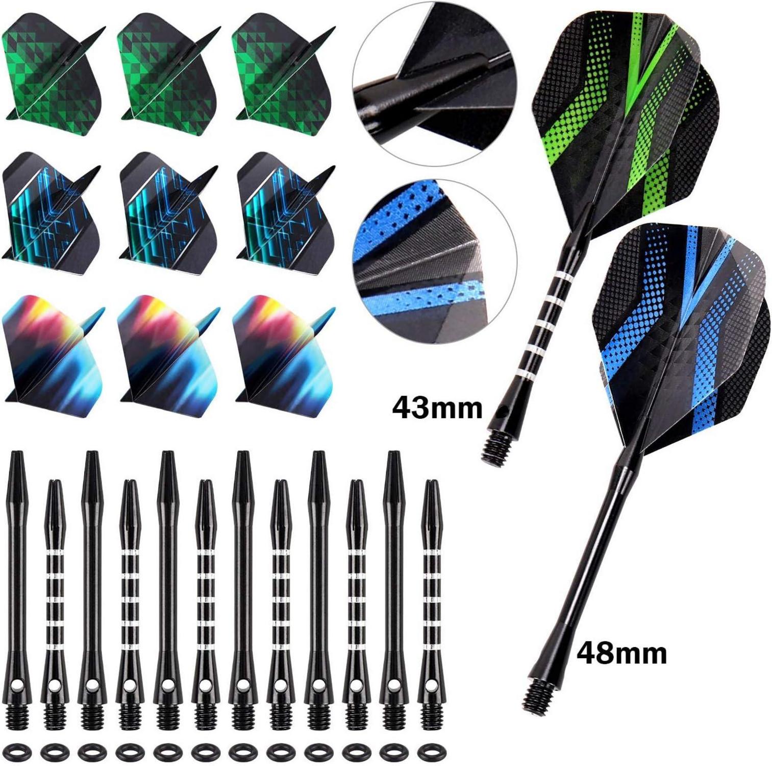 Grebarley Profi Dartpfeile Set 12 Stk Steeldarts 20g 22g Blau Grün Gelb