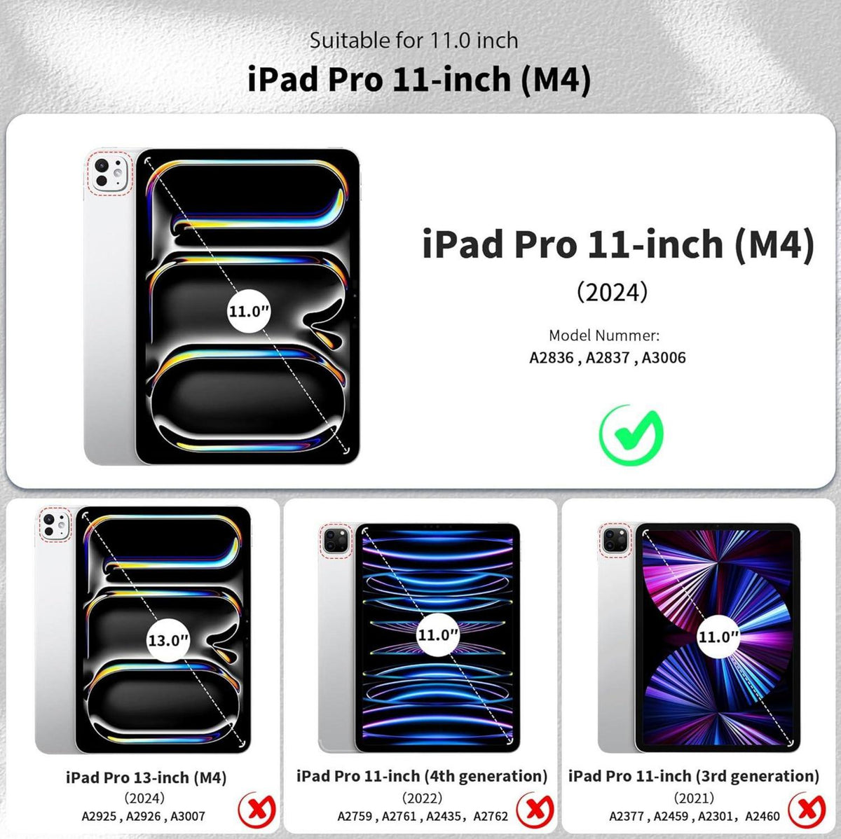 EasyAcc iPad Pro 11 Zoll (2024) Hülle - Ultra Dünn