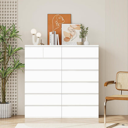Weiße Kommode mit 7 Schubladen – Schlafzimmer Sideboard 60x40x119cm