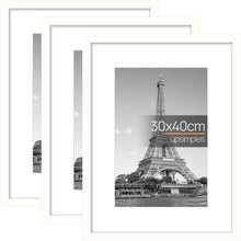 3er Pack 30x40 Bilderrahmen Weiß 30x40cm - Hochwertiges Set