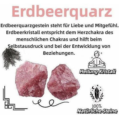 Erdbeerquarz Stein 2 Stück Große Natursteine Kristalle für