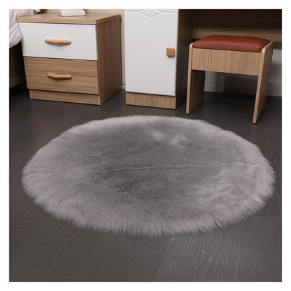 Runder Schaffellteppich Grau – Flauschig & Weich 180x180cm