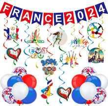 Sportspiele 2024 Dekorationen Banner Luftballons Wimpelkette