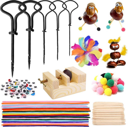 Kastanienbohrer Set Bohrer DIY Bastel Herbstdekoration