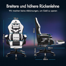 ALFORDSON Gaming-Stuhl LED RGB Massage Lordosenstütze