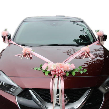 Hochzeits Auto Deko Rosen Girlande - Romantische Blumen Dekoration