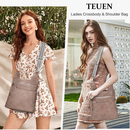 Umhängetasche Damen Mittelgroß Stylisch PU Leder Handtasche Groß mit