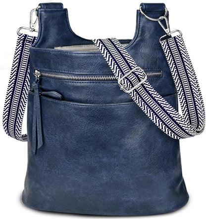 Umhängetasche Damen PU Leder Crossbody Bag Groß Schultertasche