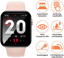 2 Stück Panzerglas Apple Watch 7/8/9 41mm Schutzfolie 9H HD