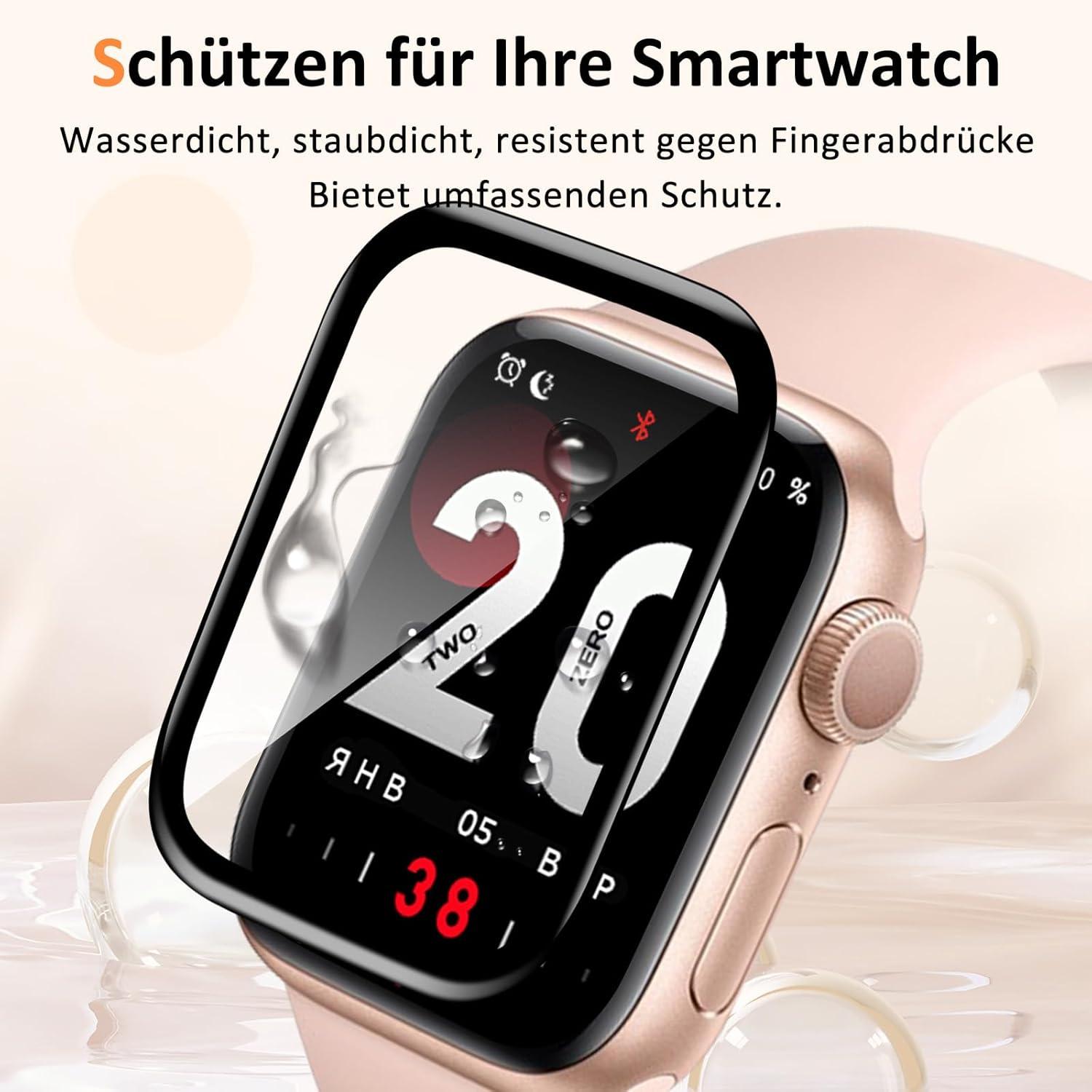 2x Panzerglas Apple Watch 41mm Schutzfolie 9H HD Klar