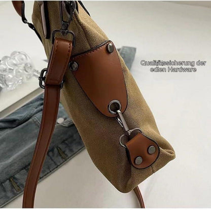 BOHJPIS Damen Canvas Umhängetasche Schultertasche Bürotasche Braun