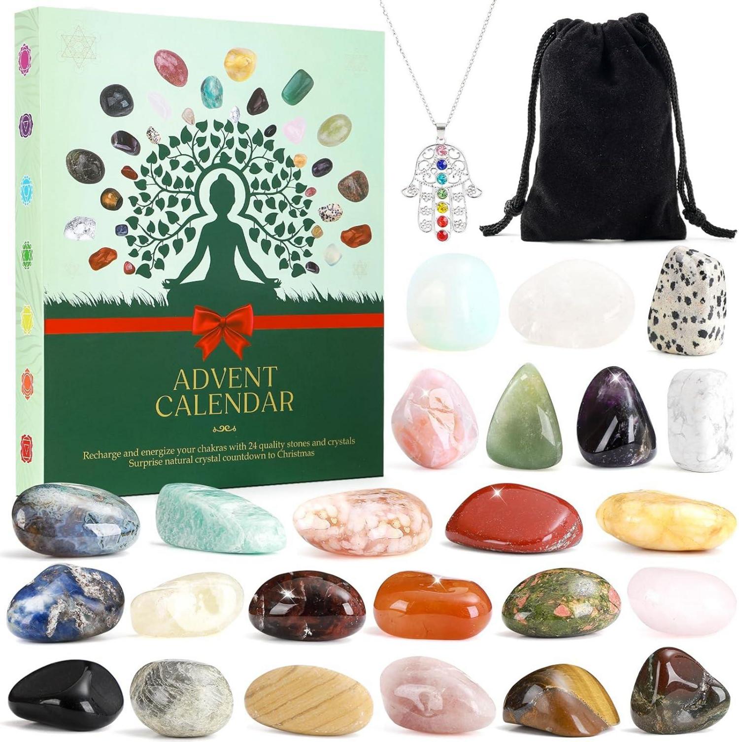 Adventskalender Edelsteine Kristalle Chakra Halskette Meditation Yoga